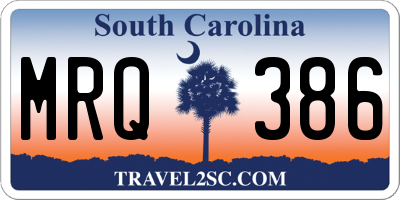 SC license plate MRQ386