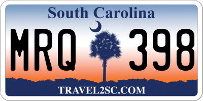 SC license plate MRQ398