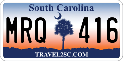 SC license plate MRQ416