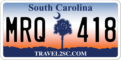 SC license plate MRQ418