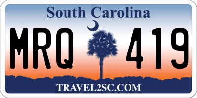 SC license plate MRQ419