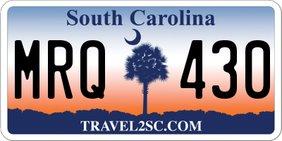 SC license plate MRQ430