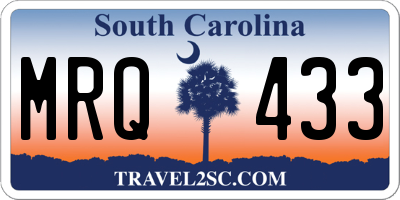 SC license plate MRQ433