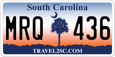 SC license plate MRQ436