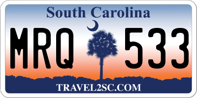 SC license plate MRQ533
