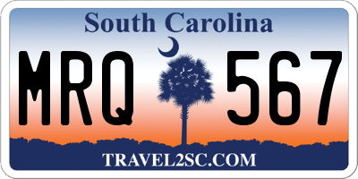 SC license plate MRQ567