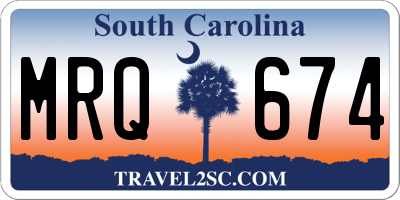 SC license plate MRQ674