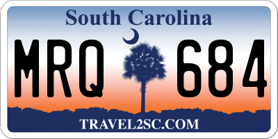 SC license plate MRQ684