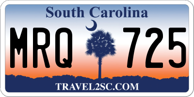 SC license plate MRQ725