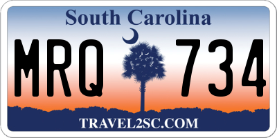 SC license plate MRQ734