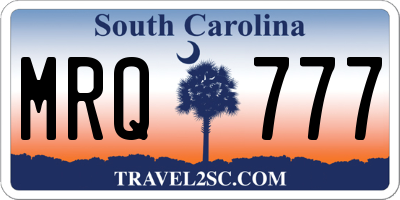 SC license plate MRQ777