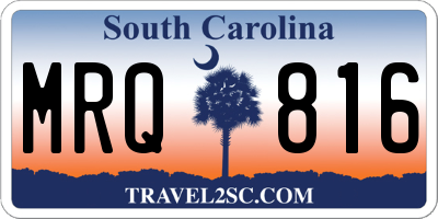 SC license plate MRQ816