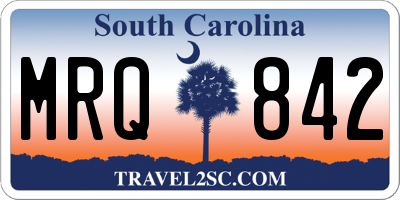 SC license plate MRQ842