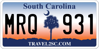 SC license plate MRQ931
