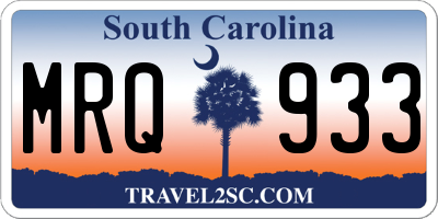 SC license plate MRQ933
