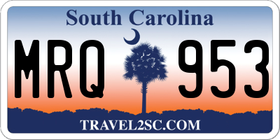 SC license plate MRQ953