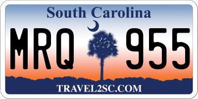 SC license plate MRQ955