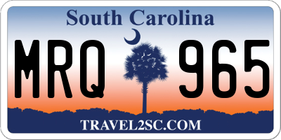 SC license plate MRQ965