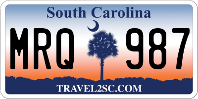 SC license plate MRQ987