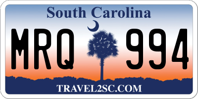 SC license plate MRQ994