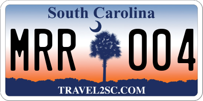 SC license plate MRR004