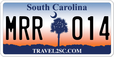 SC license plate MRR014