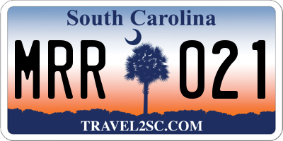 SC license plate MRR021