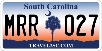 SC license plate MRR027