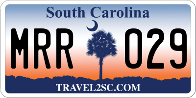 SC license plate MRR029