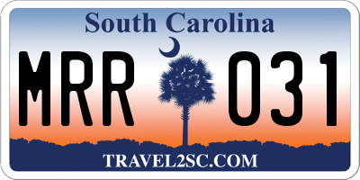SC license plate MRR031