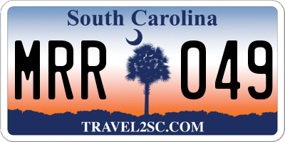SC license plate MRR049