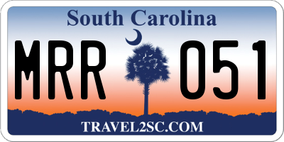 SC license plate MRR051