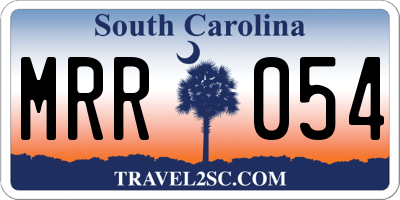 SC license plate MRR054