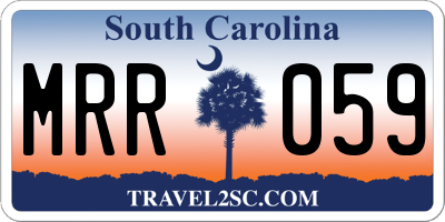 SC license plate MRR059