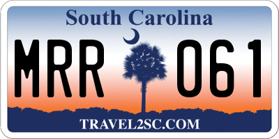 SC license plate MRR061