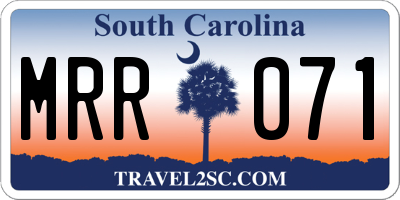 SC license plate MRR071
