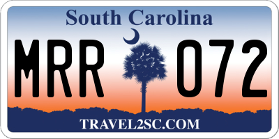 SC license plate MRR072