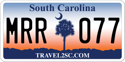 SC license plate MRR077