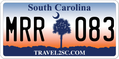 SC license plate MRR083