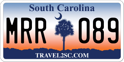 SC license plate MRR089