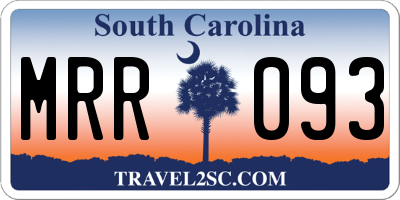 SC license plate MRR093
