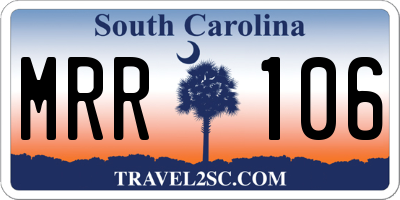 SC license plate MRR106