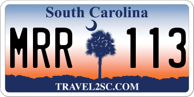 SC license plate MRR113