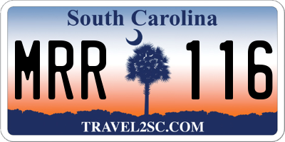 SC license plate MRR116