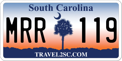 SC license plate MRR119