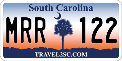SC license plate MRR122