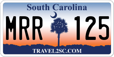 SC license plate MRR125