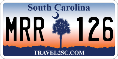 SC license plate MRR126