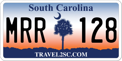 SC license plate MRR128