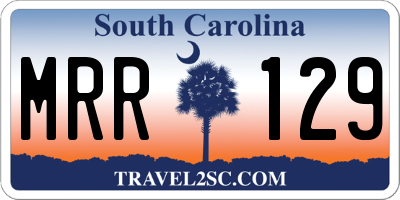 SC license plate MRR129